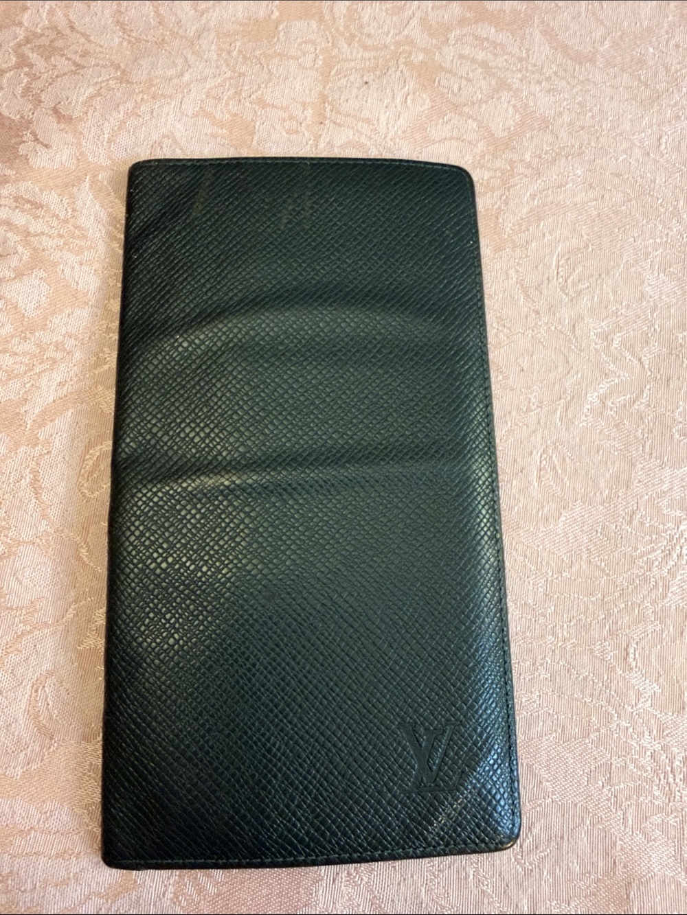 Louis Vuitton Green Textured Long Wallet